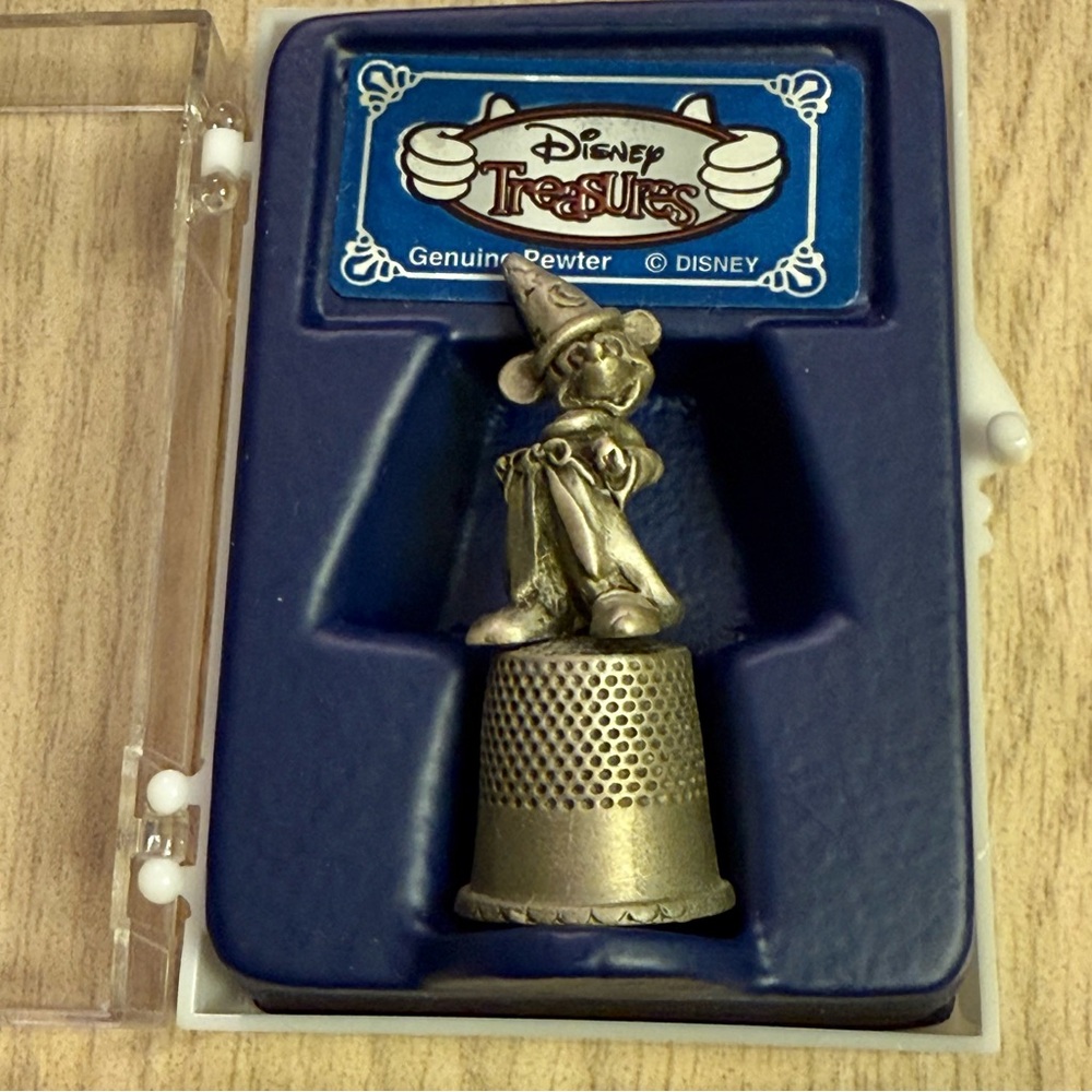 Mickey Mouse Thimble Disney Treasure Pewter Sorcerer Apprentice Fantasia Vintage